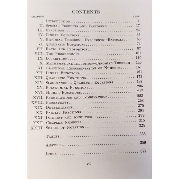 College Algebra 1936 Harding and Mullins Vintage Hardcover Book - Picture 8 of 16